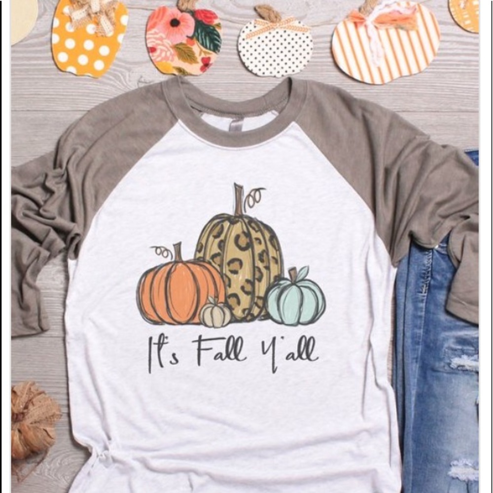 Cali Boutique “ Its Fall Y’all” Raglan tee